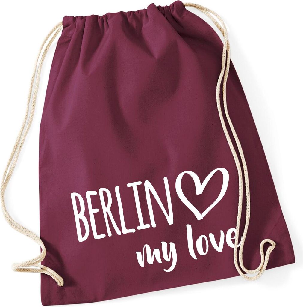 Huuraa Turnbeutel Berlin my love 12 Liter Burgundy Produktbild 