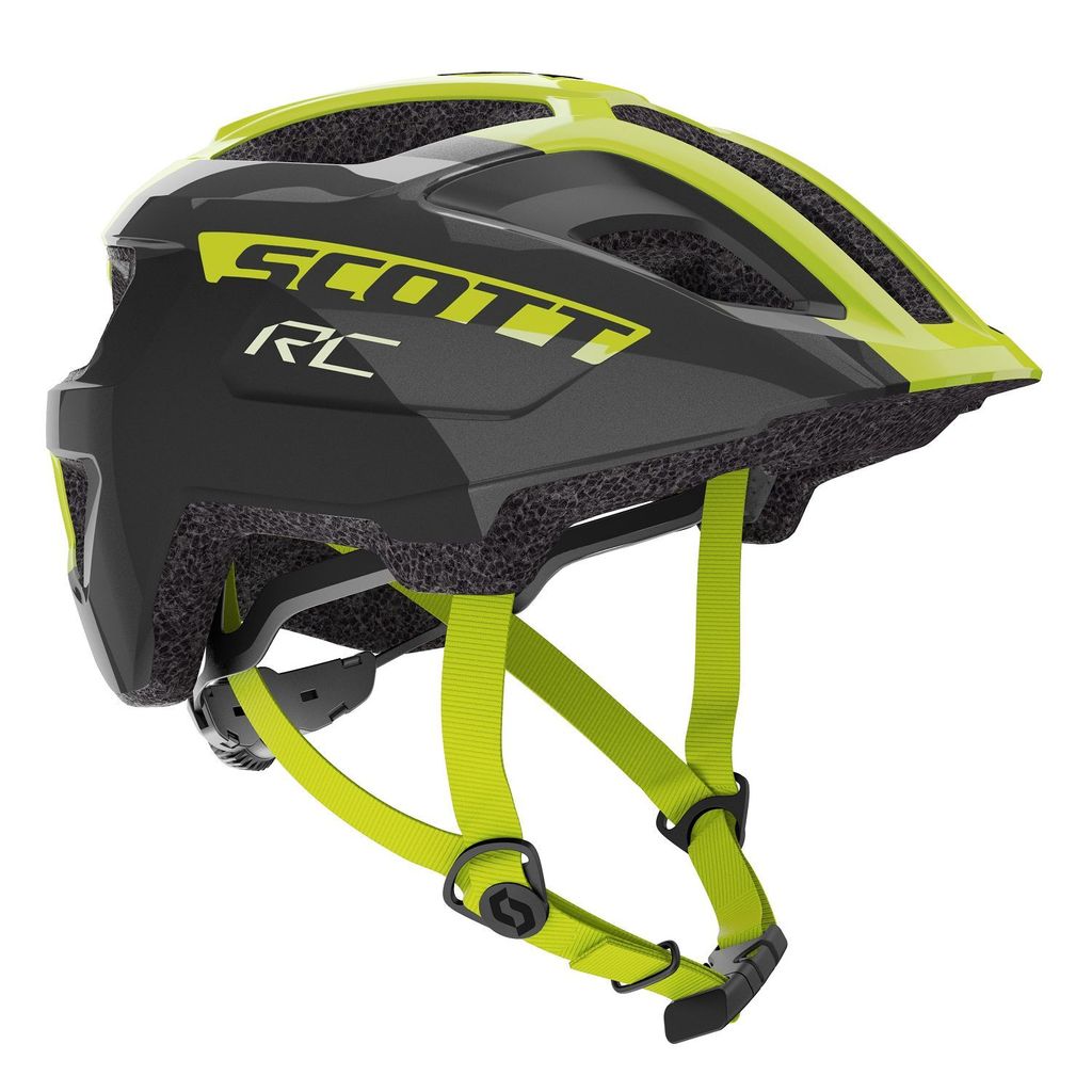 Scott Spunto Junior Black/Radium Yellow RC 50-56 Kinder fahrradhelm