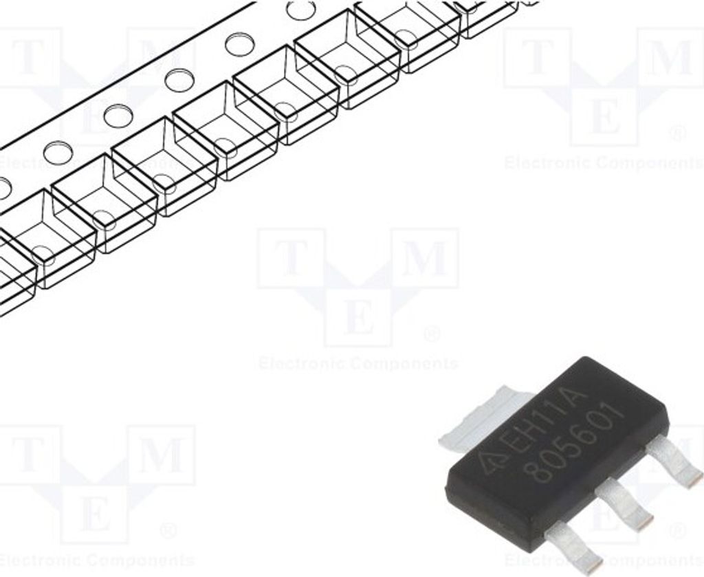 5x IC: Spannungsstabilisator 1,25÷15V ,Linie,geregelt 1A SMD AZ1117H-ADJTRE1 Gere