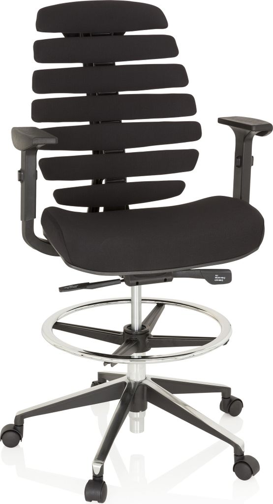 hjh OFFICE Counterstuhl ERGO LINE II WORK Arbeitsstuhl mit Armlehnen (höhenverstellbar) Stoff