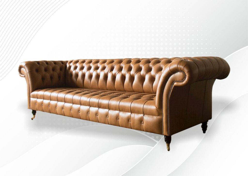 Chesterfield Big Sofa Couch Textil Samt Polster Sofas 4 Sitzer XXL Couchen Neu
