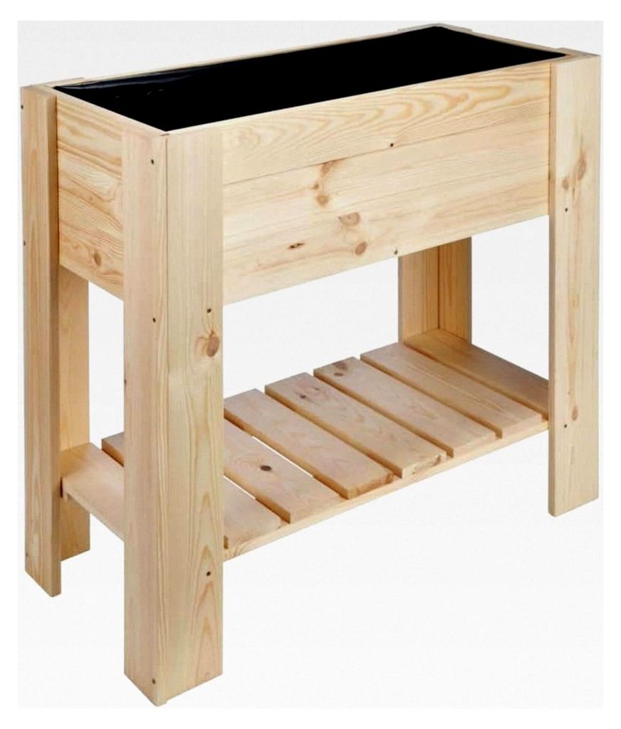 Hochbeet Pflanzkasten Kräuterbeet aus unbehandeltem Holz mit Ablage