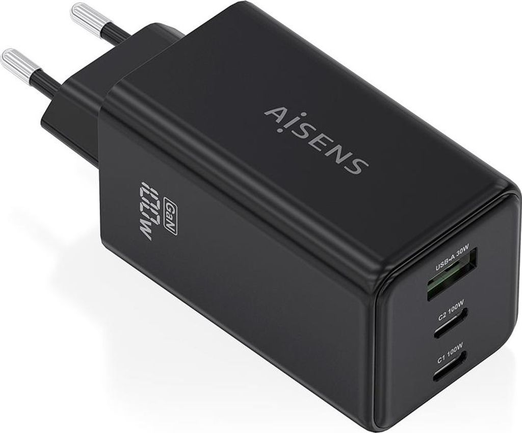 AISENS ASCH-100W3P052-BK, Drinnen, AC, 20 V, 5 A, Schwarz