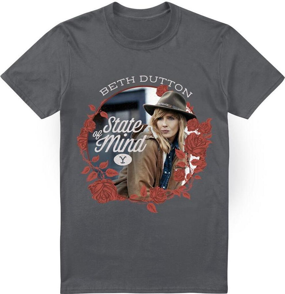 Yellowstone - "State" T-Shirt für Herren TV5707 (XL) (Holzkohle)