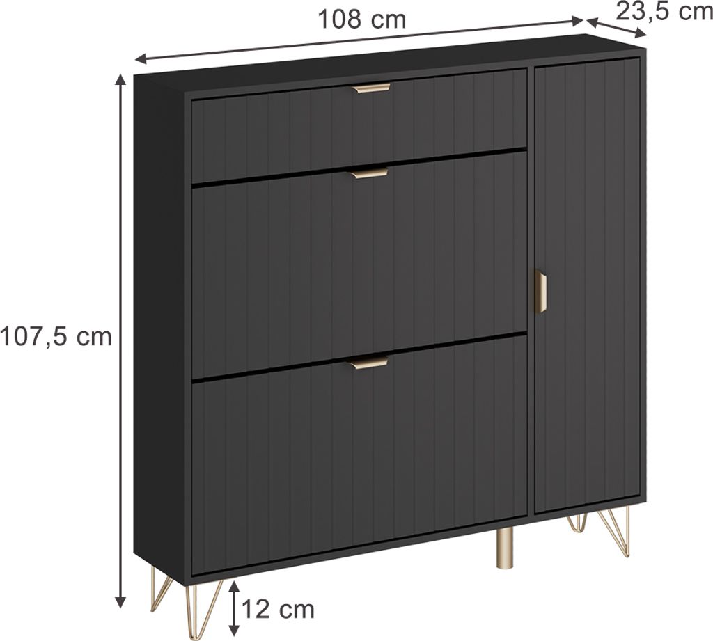 Vicco Étagère CD , Noir, 21x183.6cm Grandes dimensions | Leroy Merlin