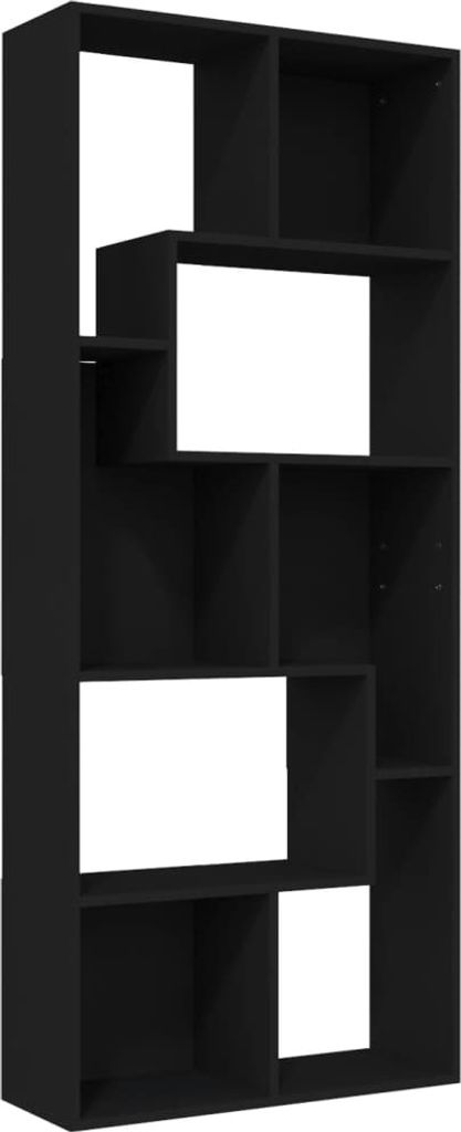 Libreria nera 67x24x161 cm in materiale ligneo Immagine del prodotto 