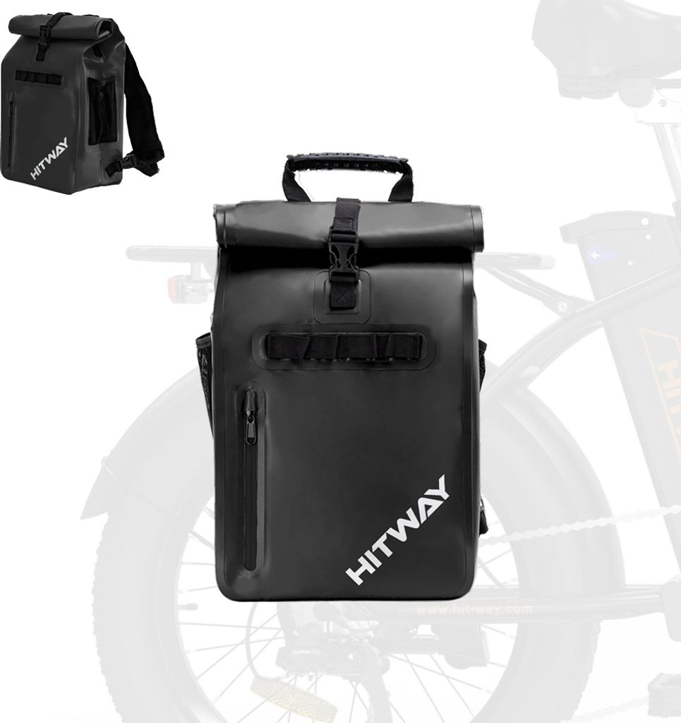 HITWAY Fahrradtasche Gepäckträger, Wasserdichtes Material , 20-29L Gepäckträgertasche mit Reflektoren, mit Tragegriff