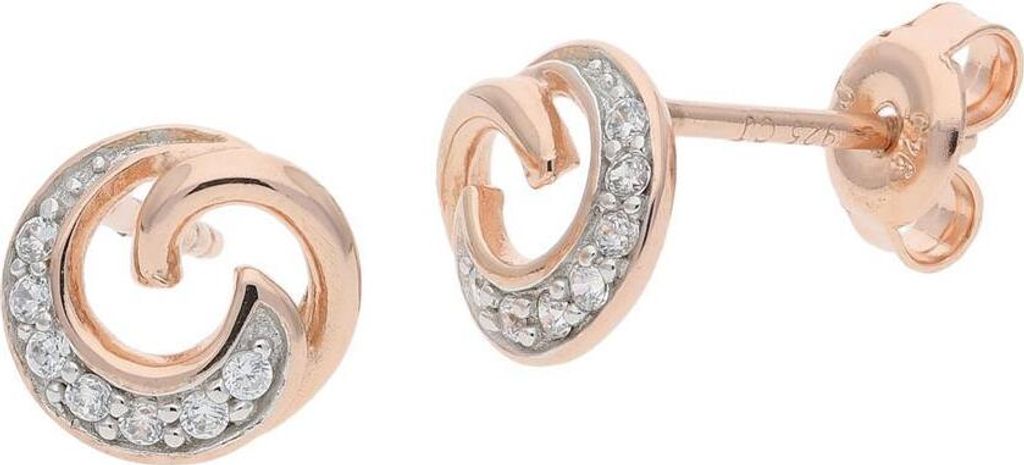 Ohrstecker Silber 925 Roségold plattiert Zirkonia JL10-06-3327 JuwelmaLux