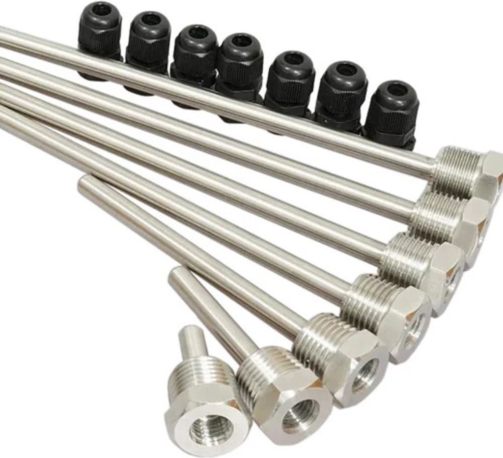 Edelstahl Tauchhülse mit Kabelverschraubung in 50mm Baulänge