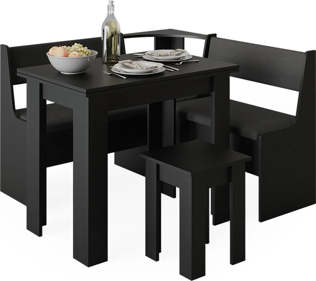 Banc d'angle compact noir 41.5x76.6cm Vicco Roman robuste
