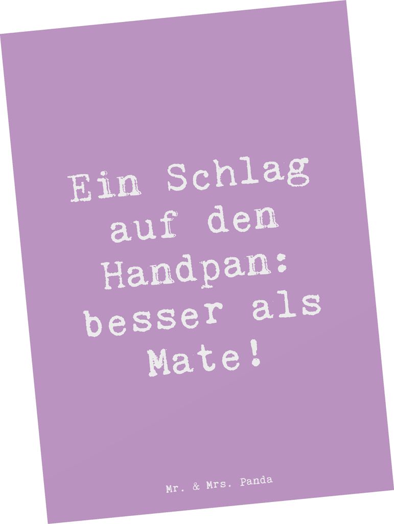 Mr. & Mrs. Panda Ansichtskarte Spruch Handpan Zauber - Lavendeltraum - Geschenk, Lernen, Musiker, Musikinstrument, Klangschalen, Klänge, Grußkart...