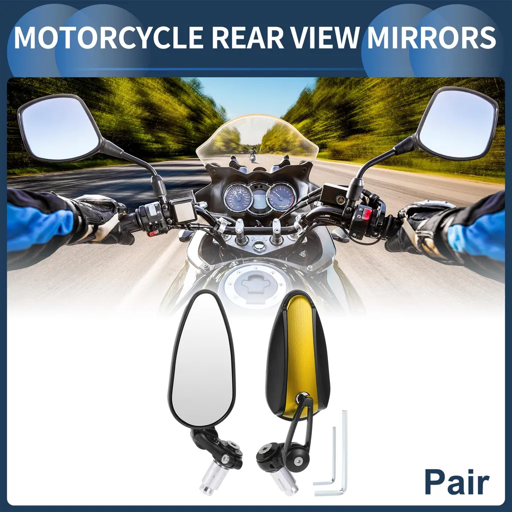 Rétroviseurs Moto Universels Blancs en Alliage d'Aluminium Embout Guidon