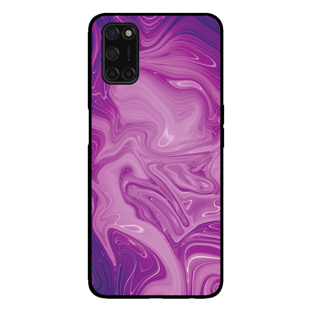 Smartphonica Handytasche für OPPO A52 / A72 4G / A92 mit Marmordruck - TPU Rückendeckung Fall Marmor Design - Lila