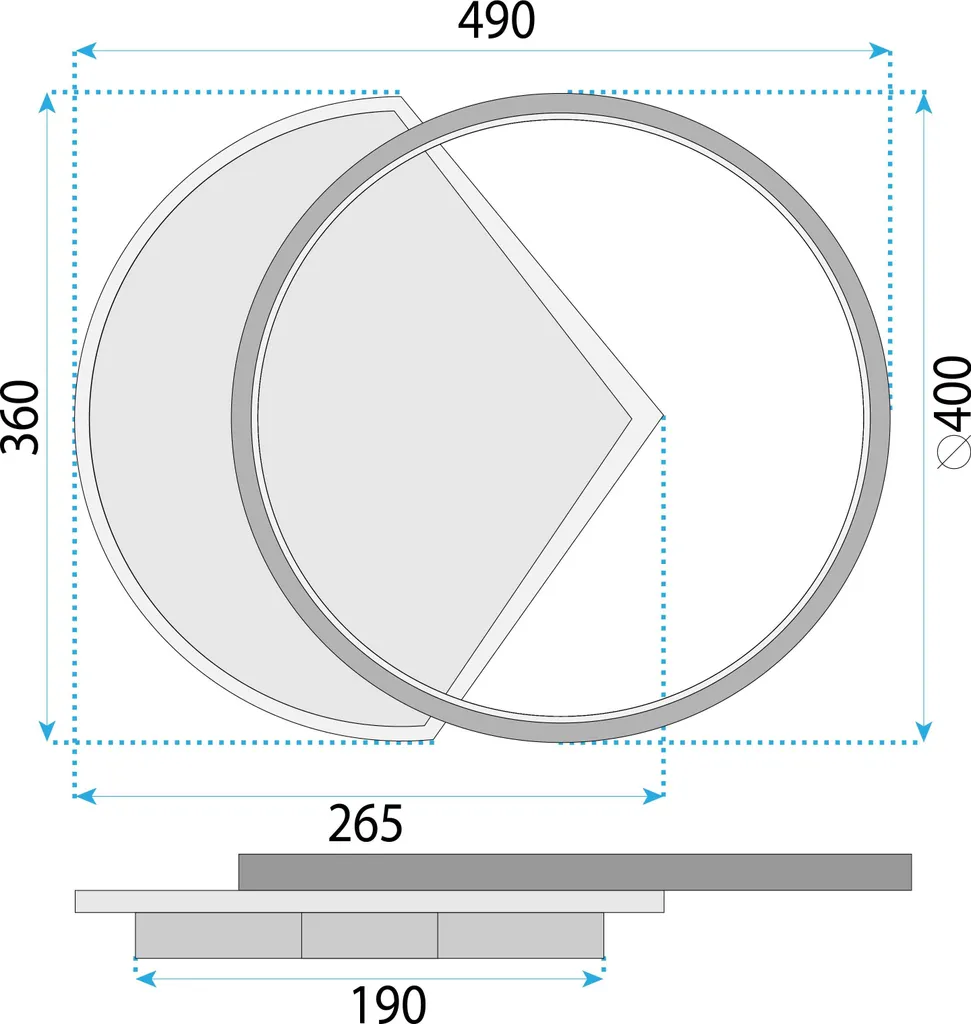 Bougeoir de Table 50cm pour Centre de Table Toolight Noir et Blanc