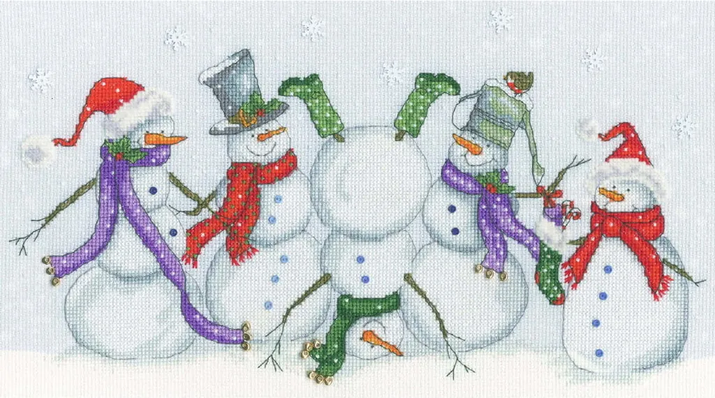 Kit Point de Croix Compté Frostige Scherz pour Décoration Hivernale 36cm