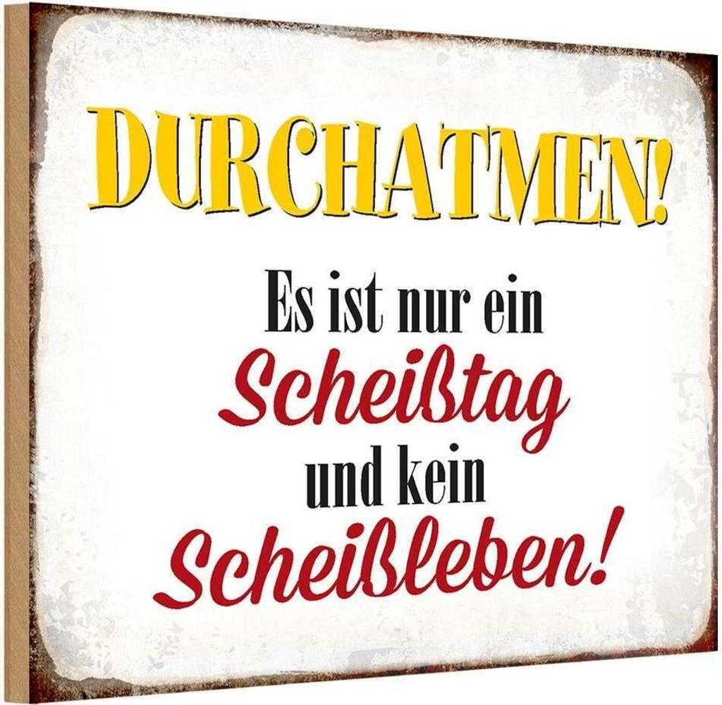 vianmo Holzschild 20x30 cm nur Scheißtag kein Scheißleben Spruch Zitat