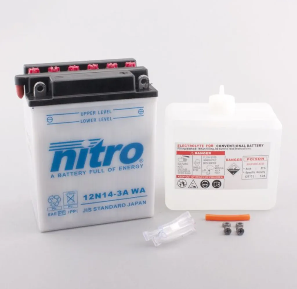 Batterie Moto 12N14-3A 14AH Nitro 12V - Démarrage fiable et puissant