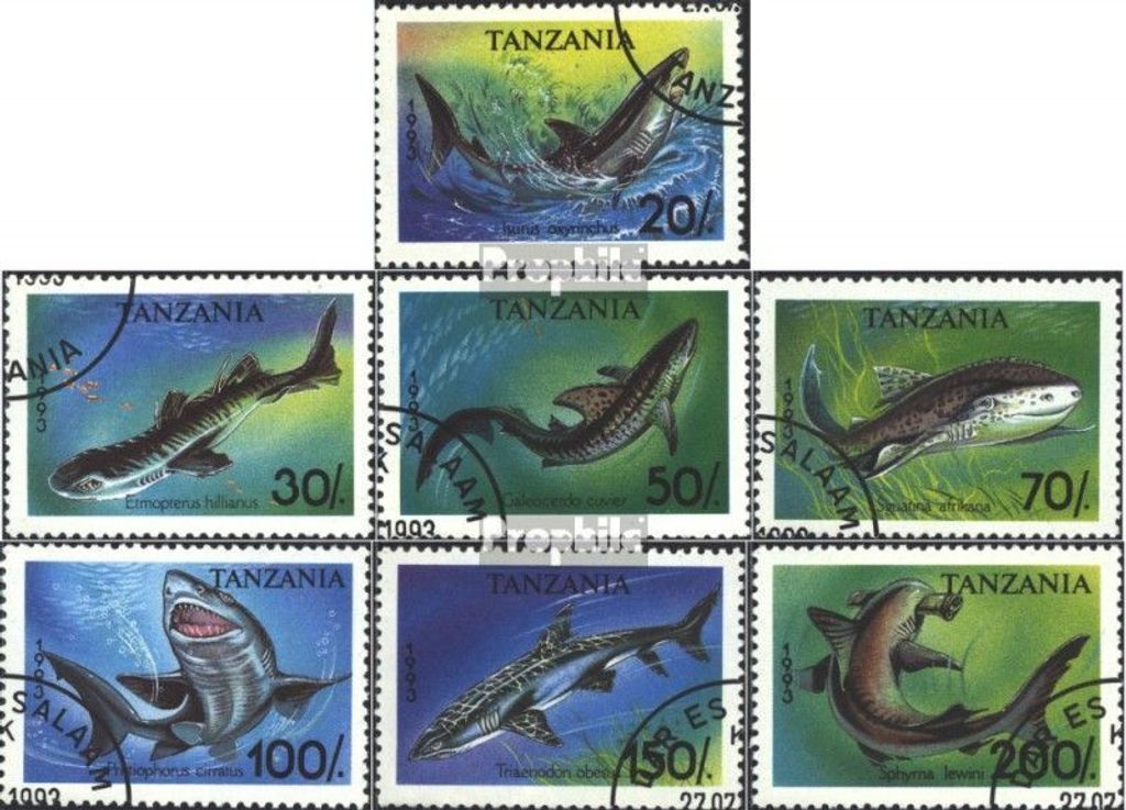 Briefmarken Tansania 1993 Mi 1583-1589 (kompl.Ausg.) Produktbild 