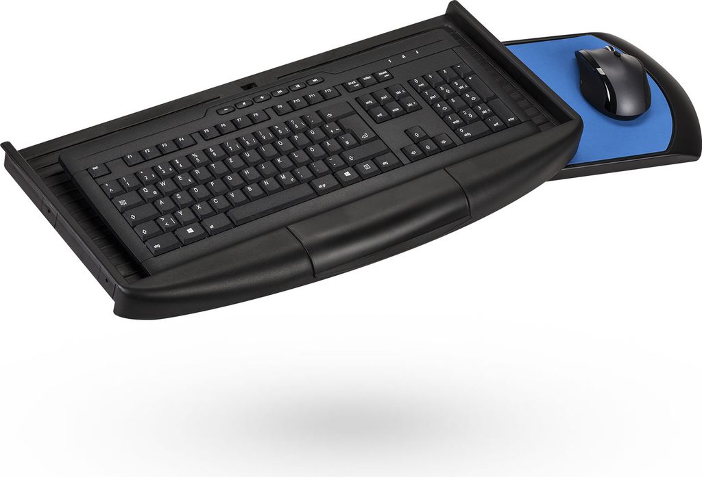 Tastaturauszug schwarz mit Mauspad Tastaturablage Tastaturschublade PC Tastatur Auszug