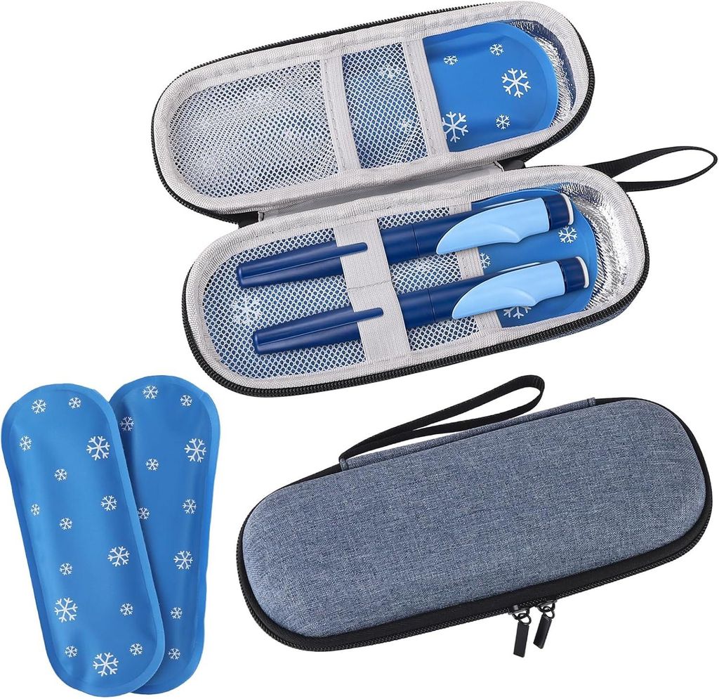 Kompakte Insulin Kühltasche, tragbare Kühltasche mit Kühlakkus für Reisen, Outdoor & Alltag, für Diabetes Zubehör geeignet