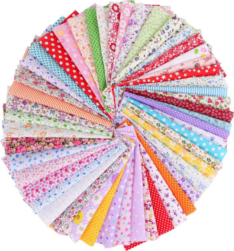 50 Stück Baumwollstoffpakete Patchworkstoffe 25cm x 25cm (50 Stück)