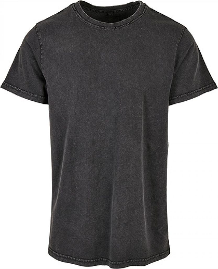 Build Your Brand BY190 | Acid Washed Round Neck Tee Herren T-Shirt Regular fit - Farbe: Black - Größe: XS
