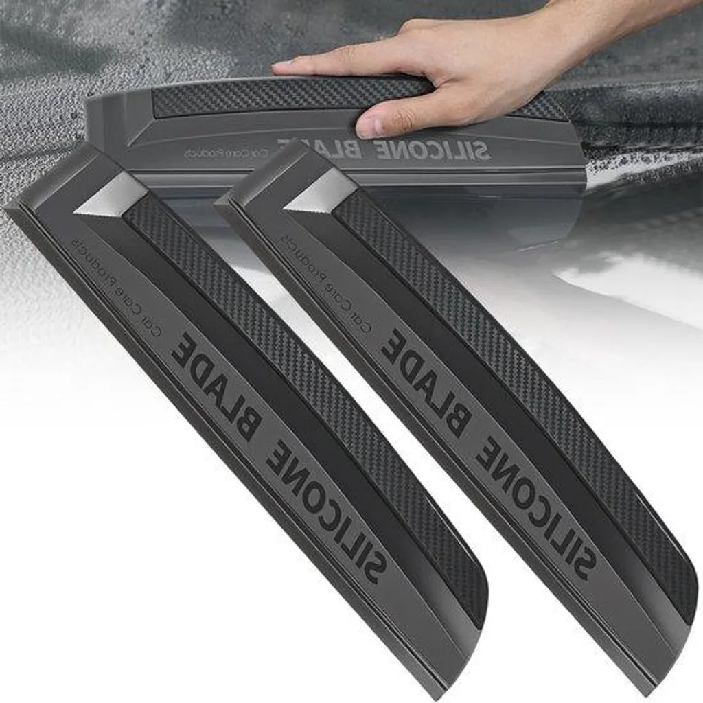 Racloirs en silicone pour voiture 2 pièces - Essuie-glace manuel souple