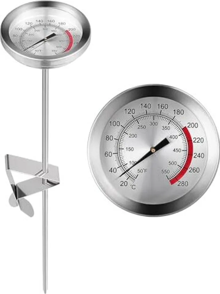 Termometro da Cucina Analogico 23cm Acciaio - Ideale per Arrosti e Forno