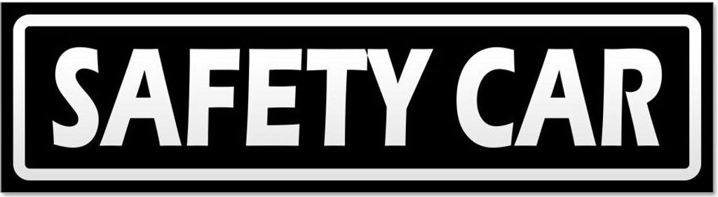 Kiwistar Safety Car invertiert Magnetschild Schild magnetisch - 30cm Schwarz - Magnetfolie für Auto PKW Kfz