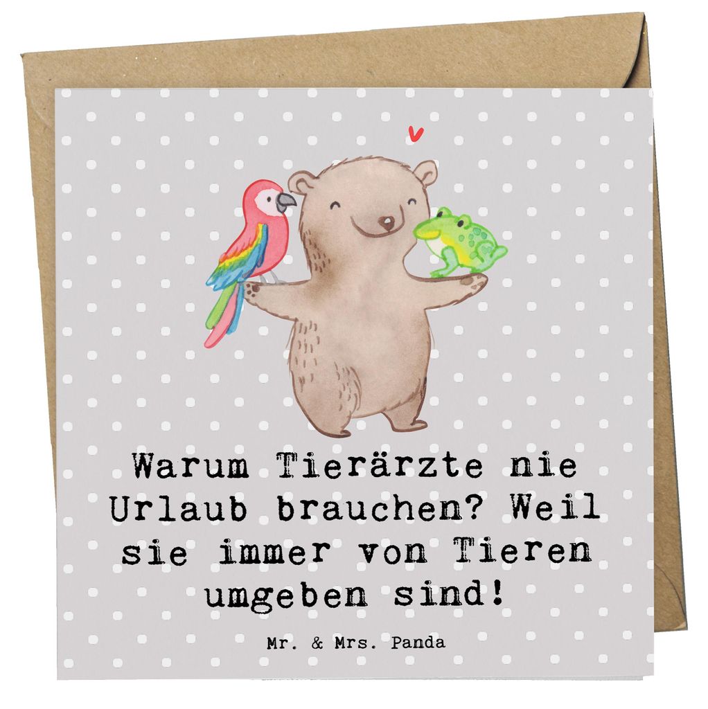 Mr. & Mrs. Panda Glückwunschkarte Tierarzt Freude - Grau Produktbild 