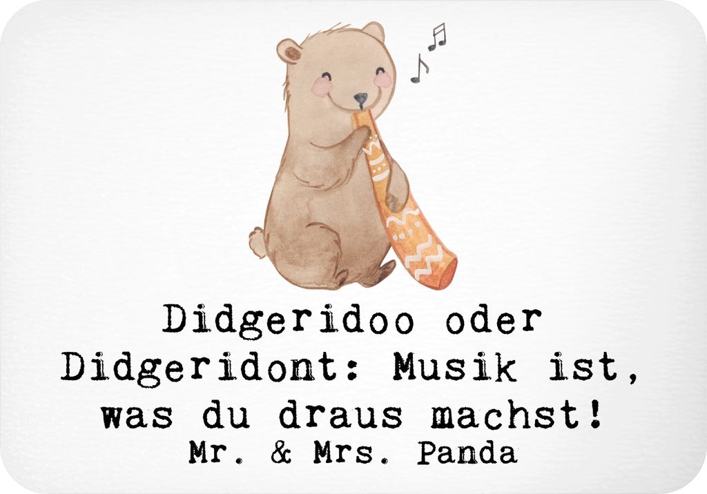 Mr. & Mrs. Panda magnet Spruch Didgeridoo Musik - Weiß - Geschenk, Kühlschrankmagnet, traditionell, Notizhalter, Kultur, Technik, Blasinstrument,...