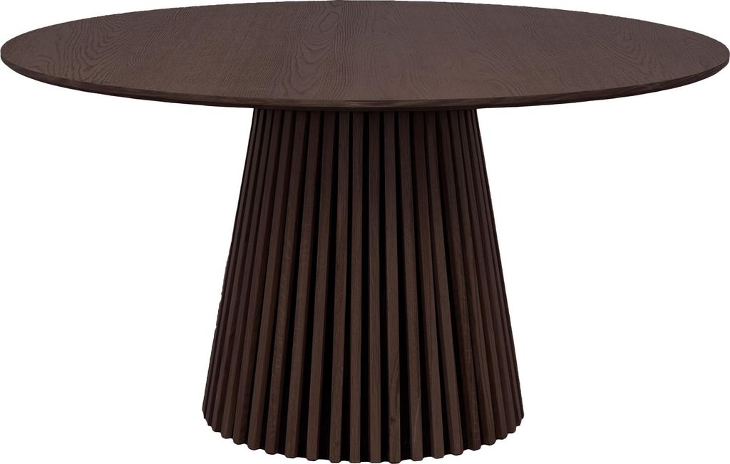 Säulen-Esstisch >Osaka< in Geräuchert, Eichenfurnier, MDF - 75x140cm (HxD)