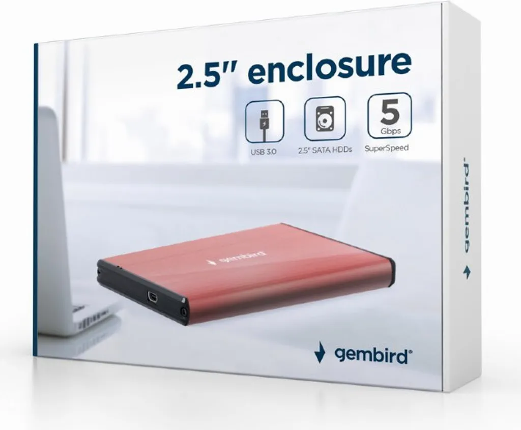 Box Esterno Gembird EE2-U3S-3-P Rosa - Backup Sicuro HDD 2,5" USB 3.0