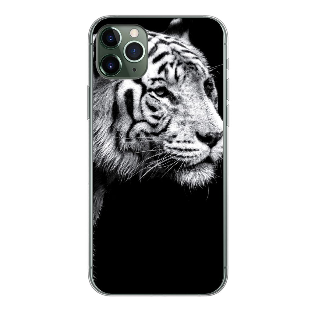 MuchoWow Handyhülle Schutzhülle Hülle für iPhone 11 Pro Max Tiger - Wilde Tiere - Licht Silikon Softcase Handy Hülle - Schutz