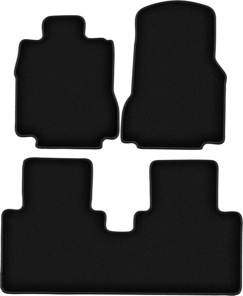 Wielganizator Velours-Autoteppiche – passend für Mercedes Vaneo W414 (Minivan, Bj. 2001-2005) – schwarz, passgenau, mit Befestigungen set 3 Stk.