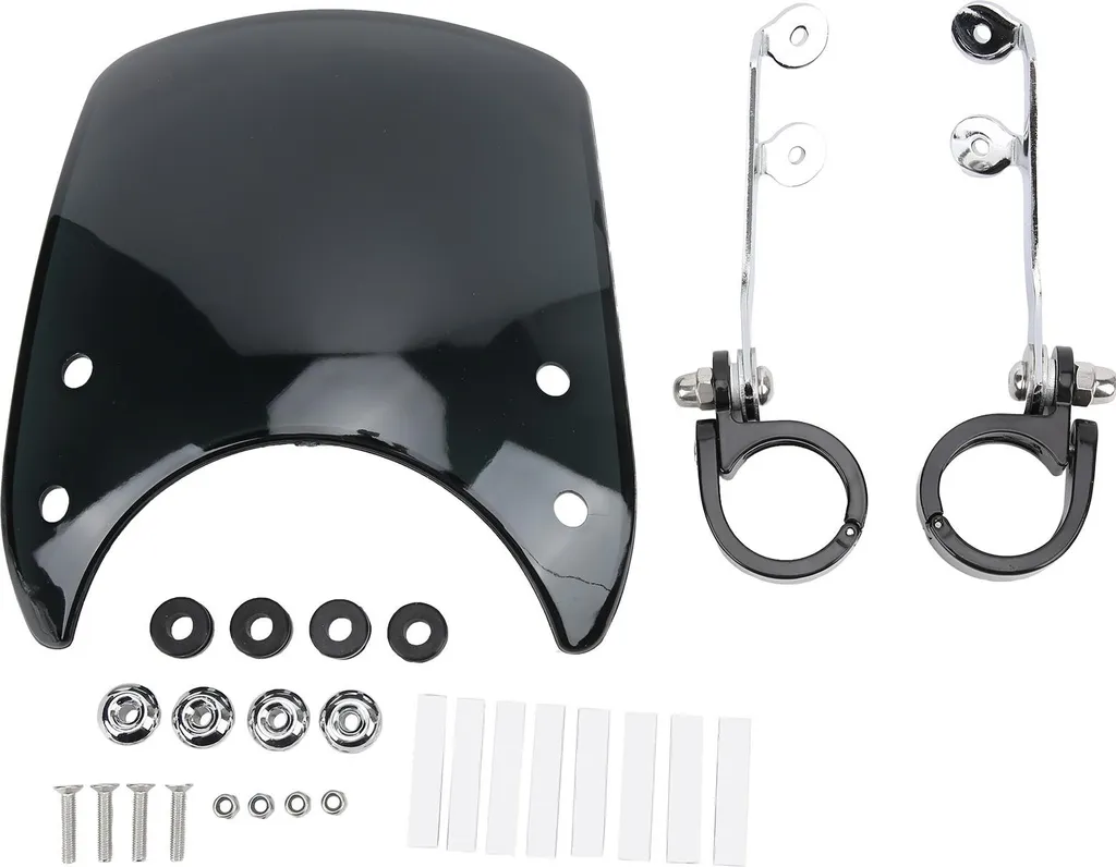 Pare-brise moto universel noir contre turbulences pour fourche 38-41mm