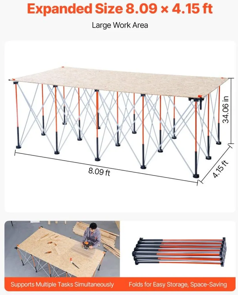 Support de montage stable et robuste pliable 2467mm haute capacité charge