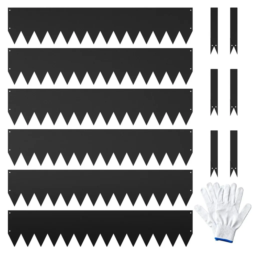 Bordure de pelouse en acier noir 102x20 cm lot de 6 pièces total 6,1m