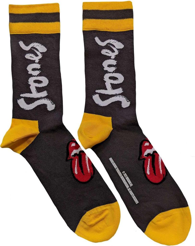 The Rolling Stones - "No Filter" Socken für Herren/Damen Unisex RO5166 (40,5 EU - 45,5 EU) (Schwarz/Gelb)