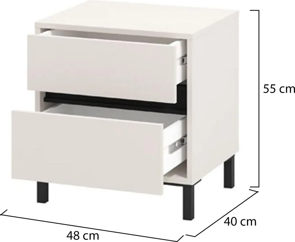Table de Chevet Blanche avec Étagère Combatte pour Suite Parentale - 3