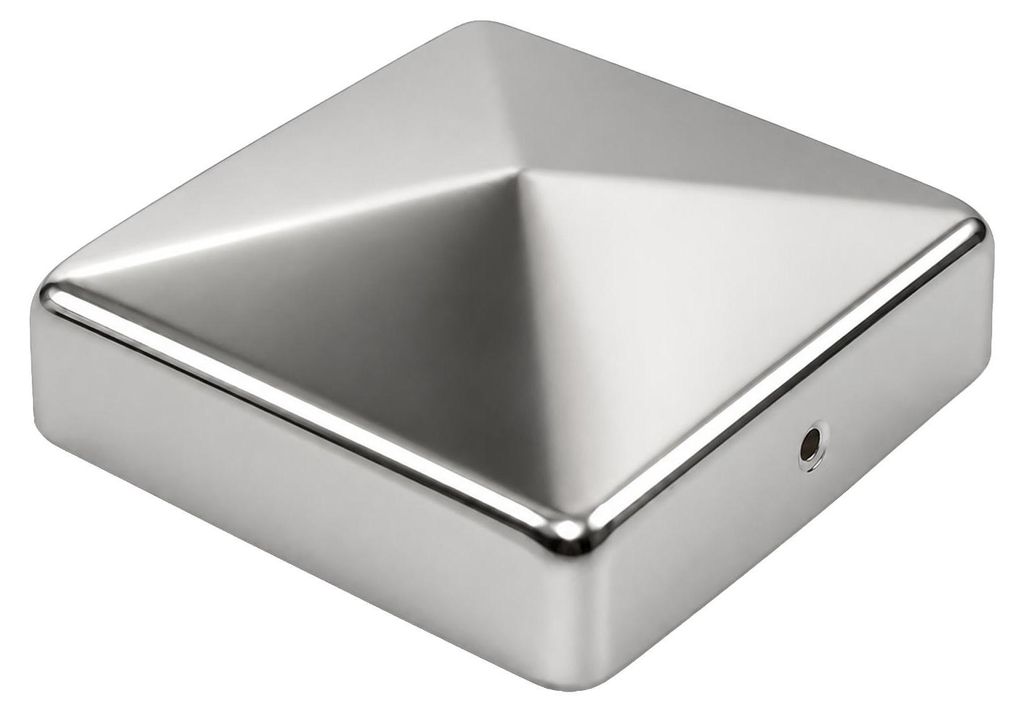 Pfostenkappe Edelstahl 101 mm Pyramide Abdeckkappe für Produktbild 