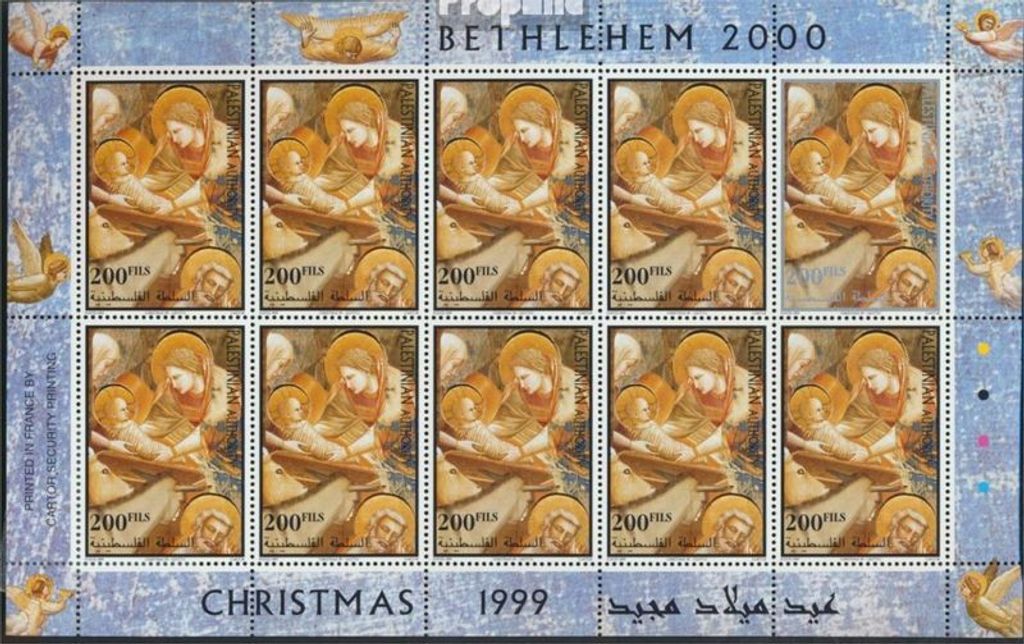 Briefmarken Palästina / Autonomiegebiet 1999 Mi 126-136 Kleinbogen (kompl.Ausg.) gestempelt Weihnachten