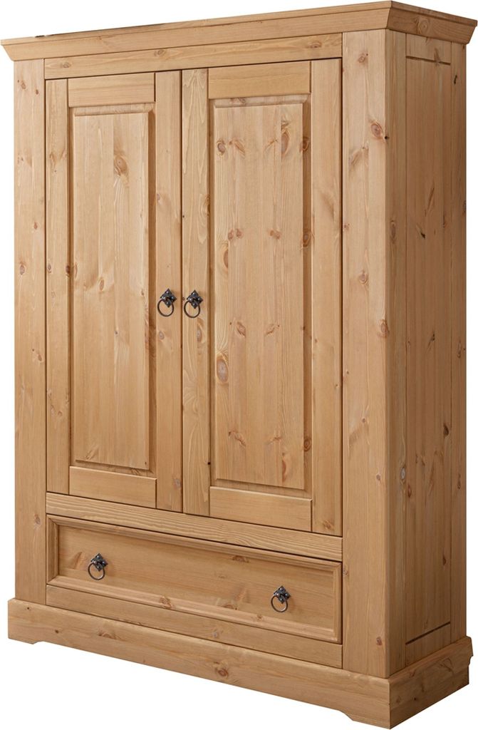 Wäscheschrank "SZ-0079" aus Kieferholz geölt und gebeizt in eiche mit einer Schublade und 2 Türen. Abmessungen (BxHxT) 106x150x42 cm