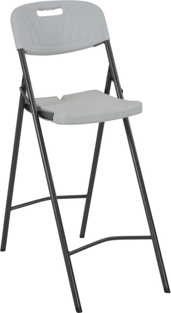 Möbel Klappbare Barstühle 2er-set - multifunktional& Moderne - HDPE und Stahl Weiß - Stühle für Garten, Balkon CLORIS3855247
