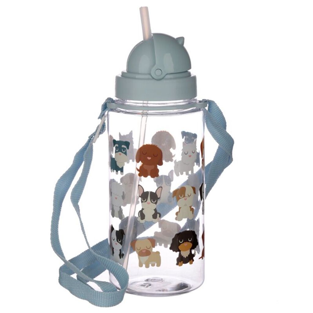Kinder Trinkflasche niedliche Hunde Welpen Wasserflasche mit Strohhalm puppies
