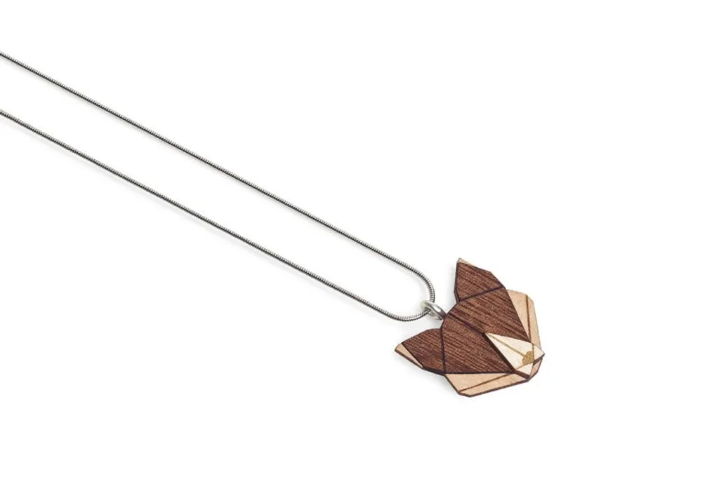 Ciondolo Volpe Legno BeWooden | Idea Regalo Donna Originale e Unica - 3