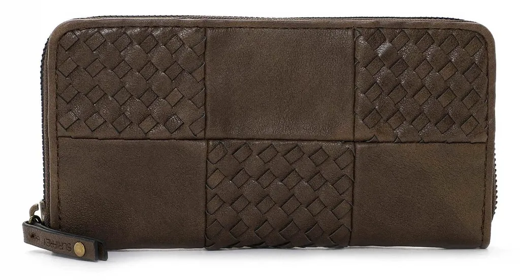 Grand portefeuille zippé marron foncé Bly SURI FREY pour femme moderne
