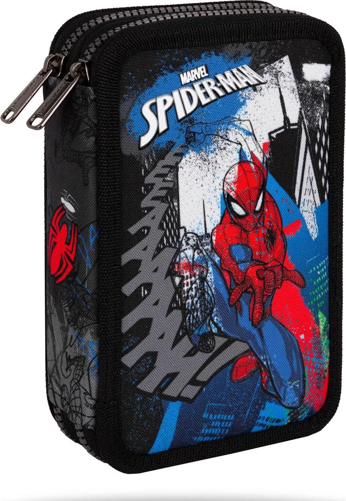McNeill astuccio per matite Jumper 2 Pencil Case with Two Compartments Spider Man nero