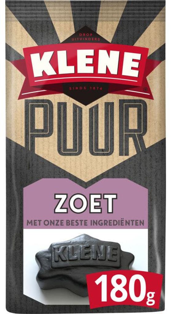 Klene Puur Zoet Réglisse 180g – Bonbons sucrés à la Image du produit 