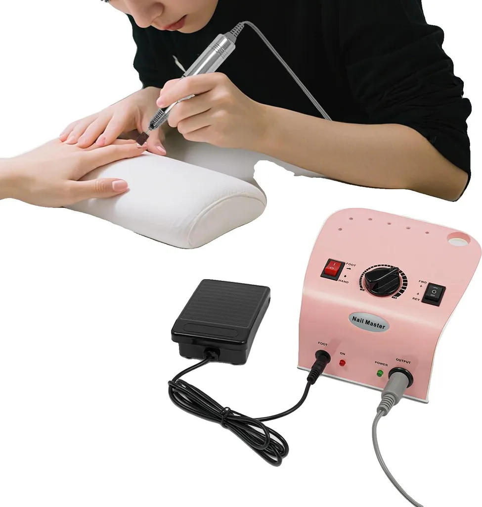 Kit manucure avec perceuse à ongles rose pour ongles en gel et résine